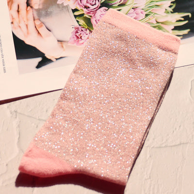 Women Cotton Glitter Socks