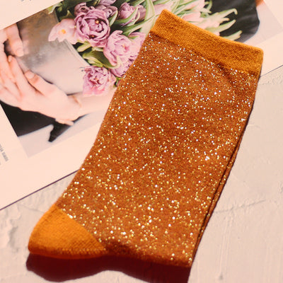 Women Cotton Glitter Socks