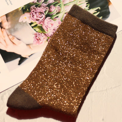 Women Cotton Glitter Socks