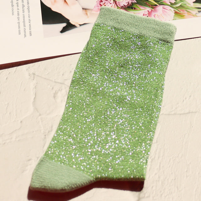 Women Cotton Glitter Socks