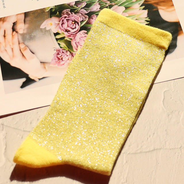 Women Cotton Glitter Socks