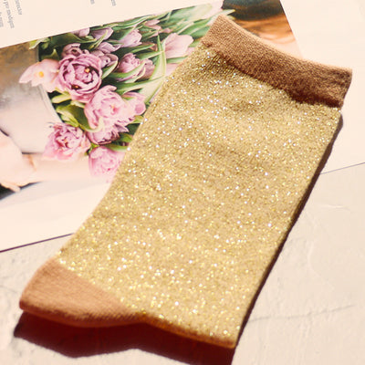 Women Cotton Glitter Socks