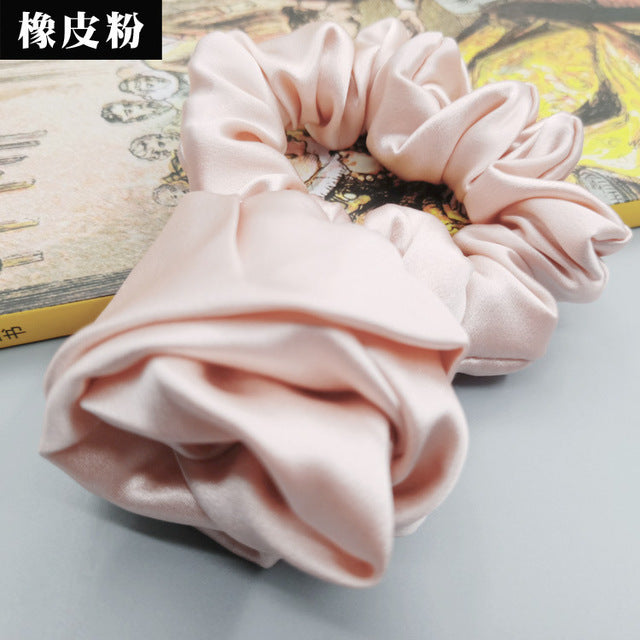 Pure Silk Rose Scrunchies