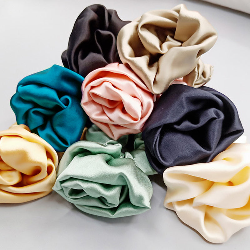 Pure Silk Rose Scrunchies