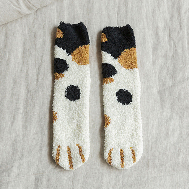 Women Cat Paw Cotton Socks