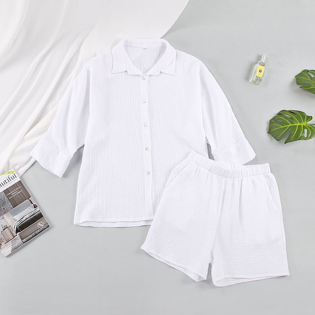 Women Cotton Quarter Sleeve & Shorts Pajama Set