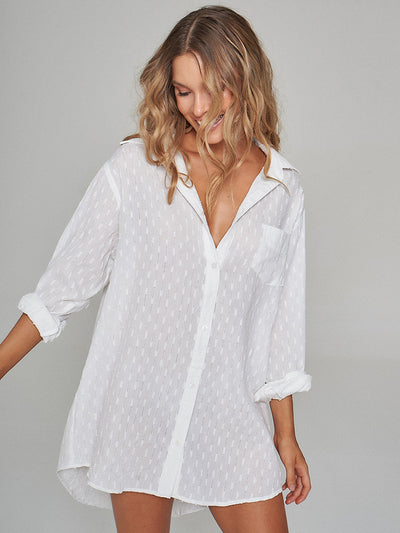 Women Linen Collard Sleep Shirt and shorts