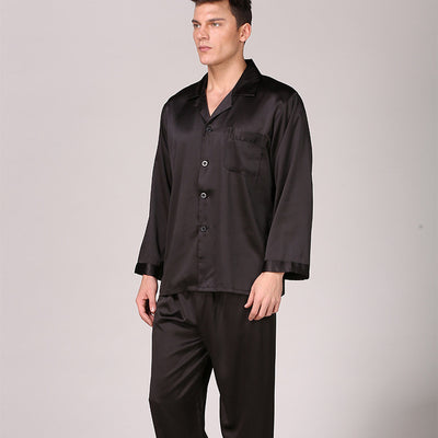 Men Long Two Piece Satin Pajama Sets